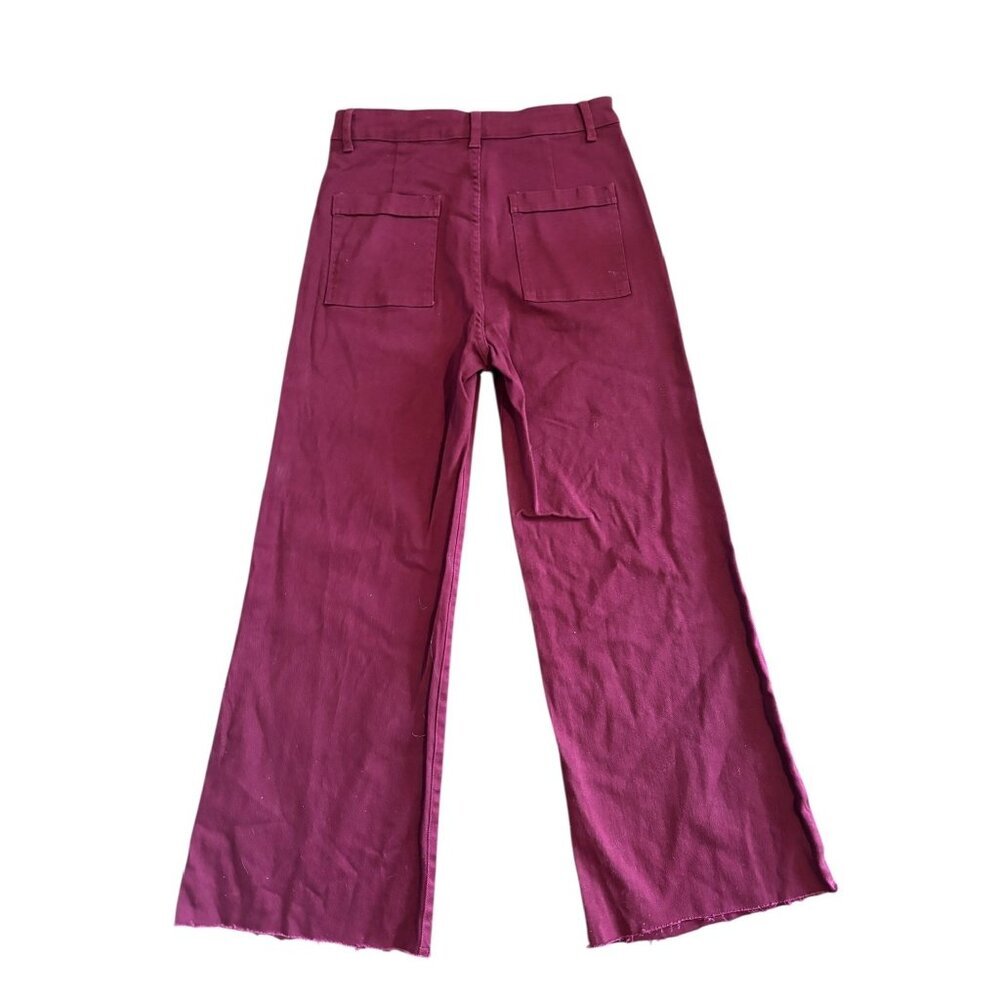 Anniewear Women's Long Burgundy Wide Bottom Pants - Picture 2 of 6